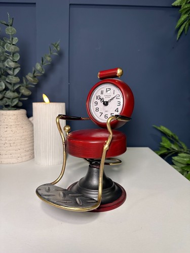 Red vintage barber chair desk - barber,