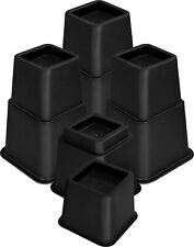 Multisize Bed/ Furniture Risers 8pcs Black 4x3in + 4x5in OR 4x8in《●》FREE Postage