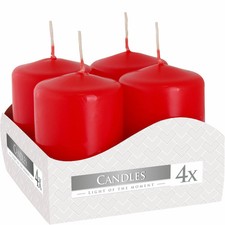 Set of 4 Red Pillar Candles
