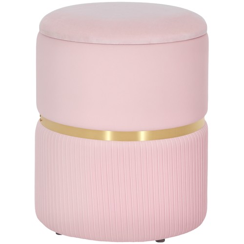 Velvet feel storage ottoman - storage,