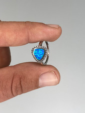 Natural Blue Opal Ring 925
