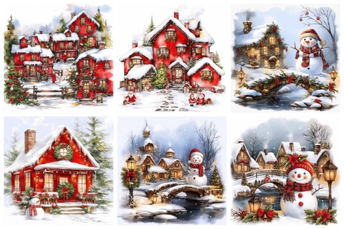 Christmas village - a,