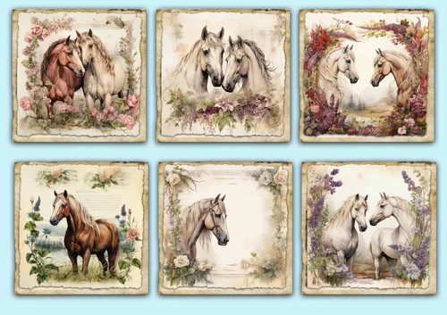 Vintage horse card - horse, toppers