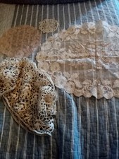 Vintage Sepia coloured hand made doilies