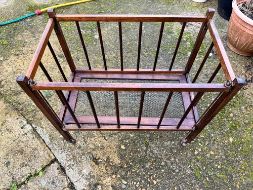Antique english oak doll cot - english,