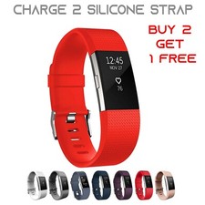 For Fitbit Charge 2 Strap Replacement Silicone Wristband Watch Metal Buckle