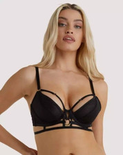 HUSTLER SIERRA BLACK GOLD RING BRA.RRP £45.VARIOUS SIZES.