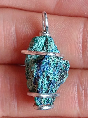 Malachite with azurite pendant - azurite,