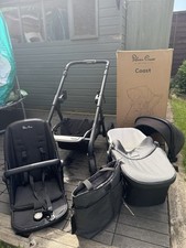 Silver Cross Coast Pram Travel System with Simplicity Isofix Raincover Footmuff