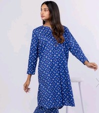 New Khaadi Blue Kurta Kameez Size 8  Small Pakistani Designer