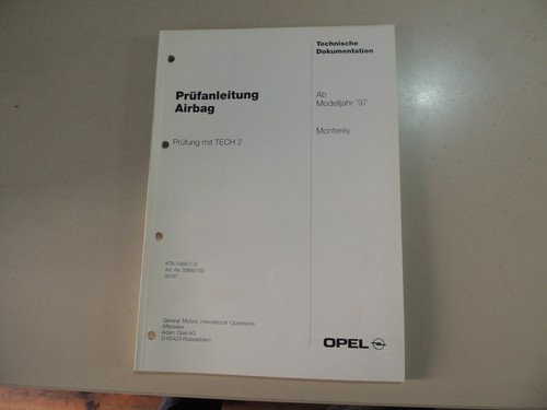 Opel monterey workshop manual - monterey,