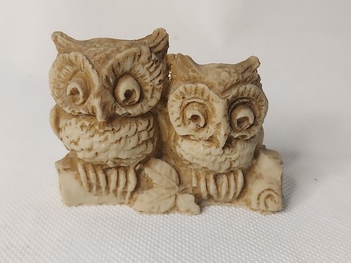 Vintage owl duo figurine cute - owl,