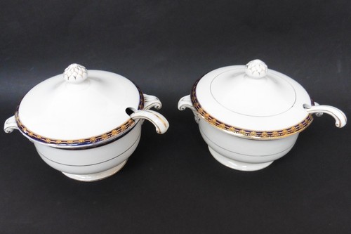 Pair antique mintons sauce - pair,