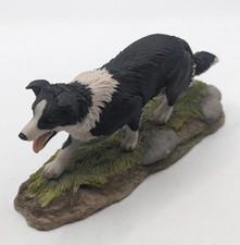 DANBURY MINT FIGURINE BORDER COLLIE Hand Painted Sculpture Dog Ornament