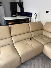 Beige Deeply Comfy Electric Leather Corner Sofa (PTP)