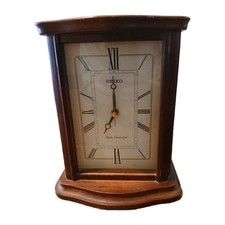 Seiko Wooden Radio Controlled Battery Mantle Mantel Clock QXR103BLH KSEE
