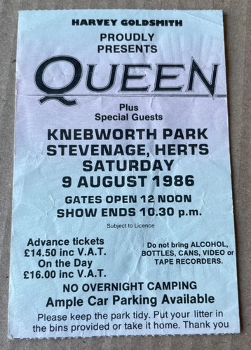 Queen knebworth ticket magic - ticket,