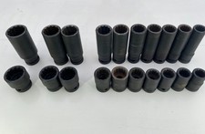 1/2" IMPACT SOCKETS, 13-19mm, 21, 22, 24mm, 1/2 Drive, 12 Point, Shallow & Deep
