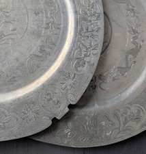 Pair Chinese white metal