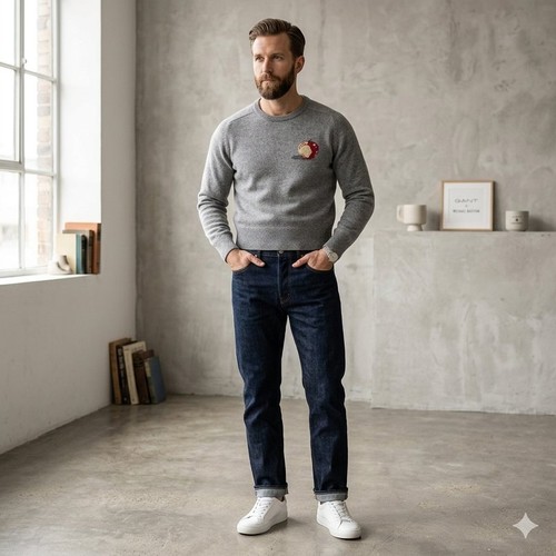 Men gant sweater grey - men,