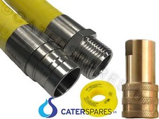 CATERHOSE COMMERCIAL CATERING EQUIPMENT YELLOW GAS HOSE FLEX 12 1 METRE LONG