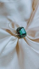 925 silver created emerald