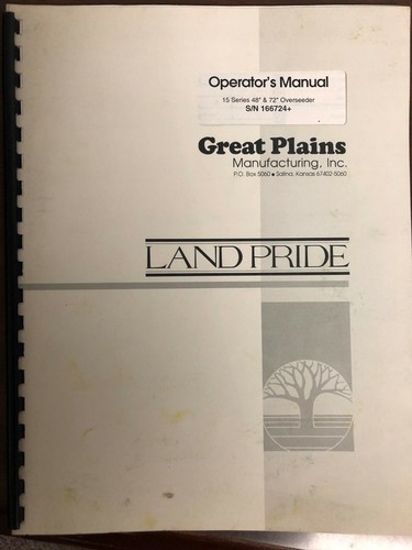 Landpride owners manual - landpride,