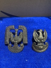 Vintage Poland Military Airforce Army Cap & Uniform Brass Badges WW2 WW1 Era