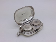 Victorian 1890 Sterling Silver Plain Full & Half Sovereign Case Hallmarked B'ham