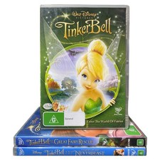 Disney Tinker Bell DVD Movie Bundle 3 Films Set Great Fairy Rescue NeverBeast G