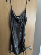 Silver Grey Slip Dress Size 10 Date Night Party metallic cami Dress Topshop