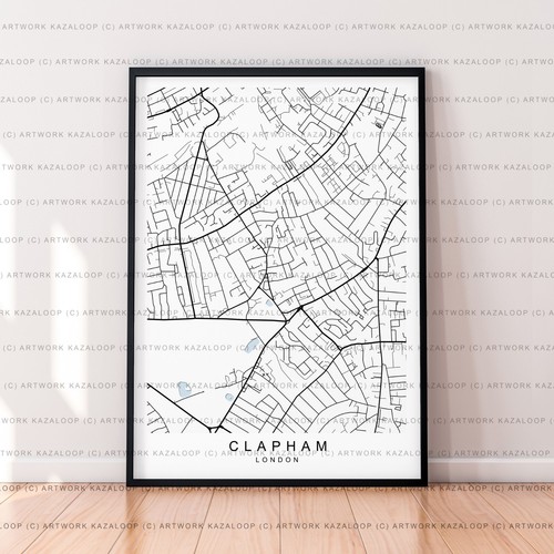 Unframed clapham map - map, poster