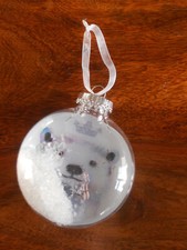 Large Polar Bear Christmas Bauble - Snow scene