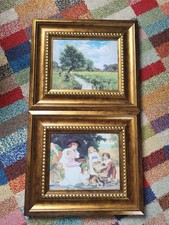 Frederick Morgan Painting Framed Picture Vintage Family party & young fishermen 