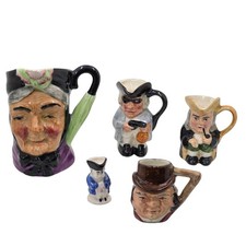 5 x Vintage Toby Jugs - Ridgway and Artone