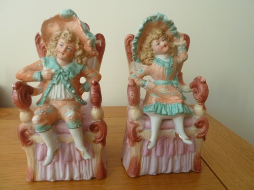 Pair antique german bisque - of,