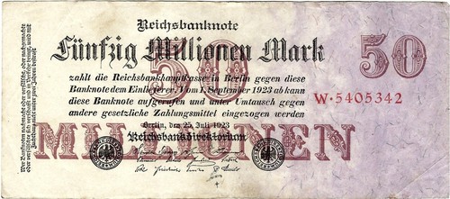 Reichsbanknote million mark - 50,