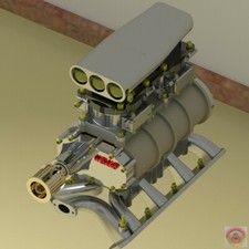 1/18 Supercharger for diorama or diecast UNPAINTED