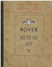 ROVER P4 60 75 90 105S SALOON 1957-58 OWNERS INSTRUCTION & MAINTENANCE MANUAL