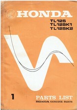 HONDA TL125 , TL125K1 & TL125K2 ORIGINAL FACTORY PARTS CATALOGUE