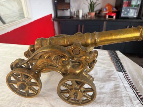 Vintage old antique brass gun - vintage,