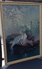 Vintage Vernon Ward Swan Print
