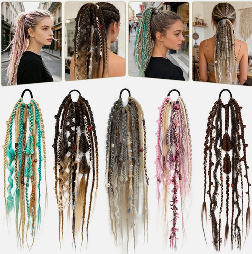 Elastic dread ponytail faux - dread,