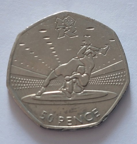 Wrestling 50p fifty pence coin - wrestling,