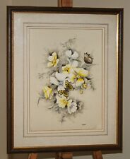RACHAEL DEE Original Botanical Watercolour Painting Butterflies on Wild Flowers