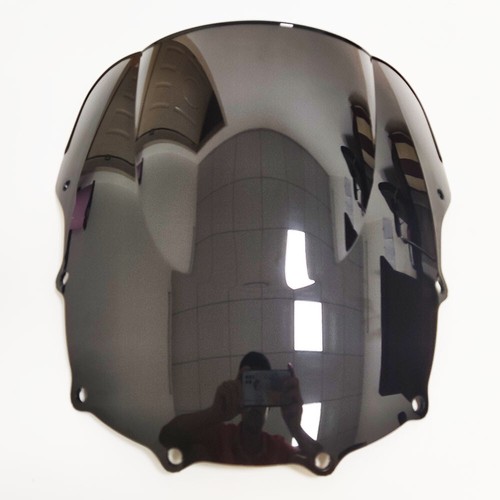 Black double bubble windshield - black,