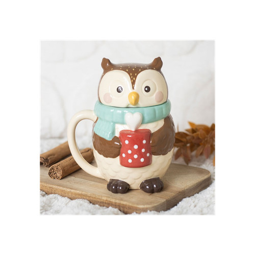 Ceramic owl mug - ceramic, with