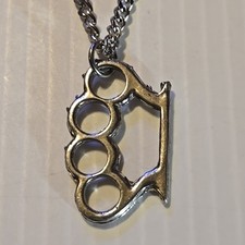 BRASS KNUCKLES Pewter Pendant