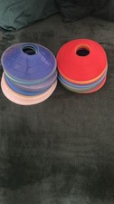 FOOTBALL RUGBY HOCKEY TRAINING CONES MULTICOLOURED x68 Approx
