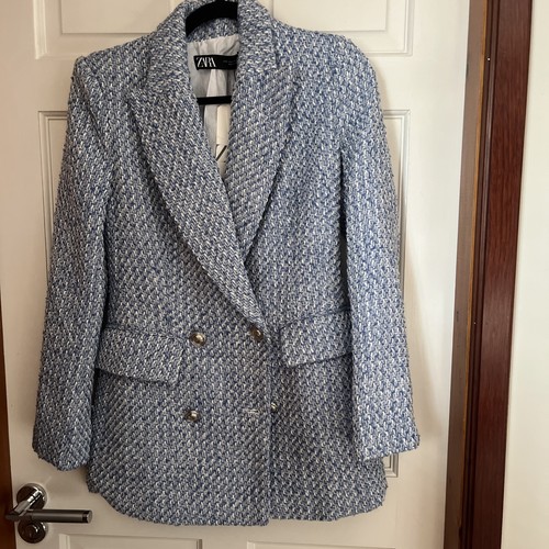Zara pastel blue boucle - boucle, jacket
